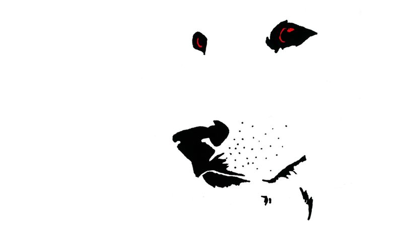 White Dog Poster Landscape Image